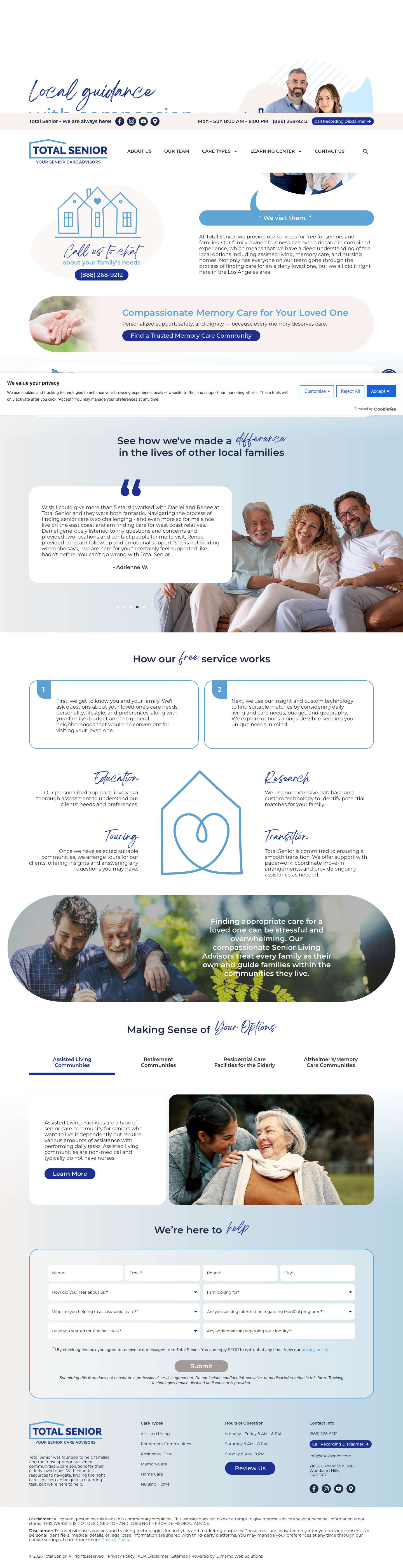 Total Senior | Assisted Living | Memory Care | Retirement Home | Nursing Home | Home Care - Full Screenshot