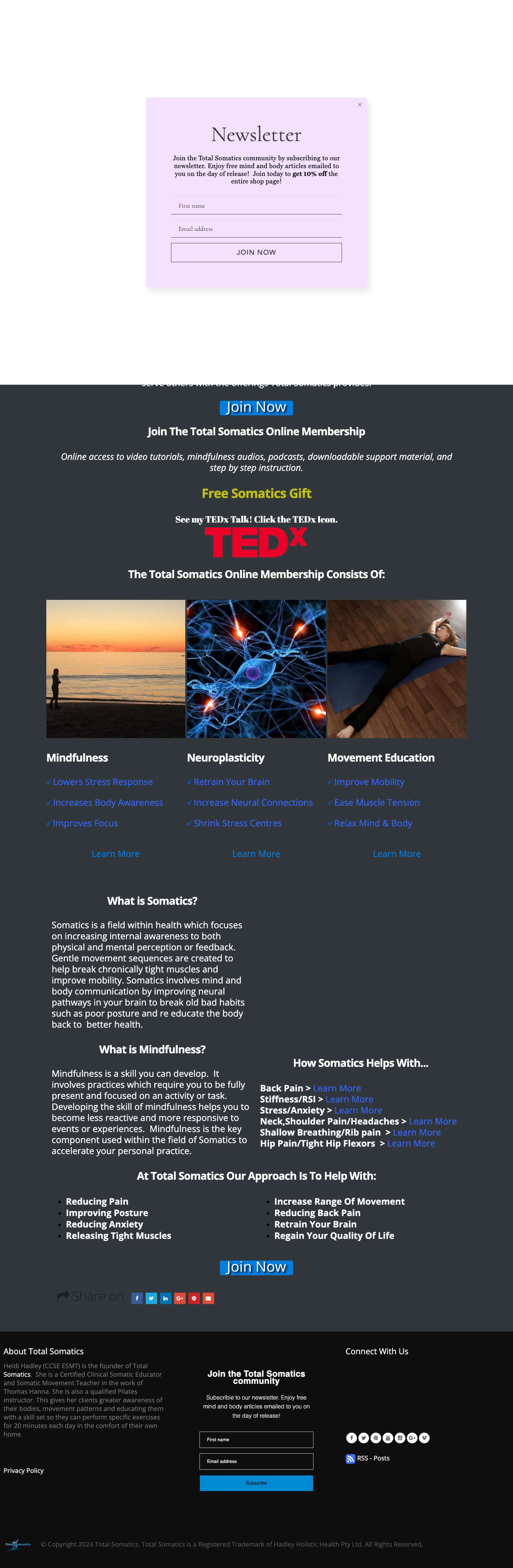 Total Somatics - Learn Somatic Exercises Online Today! - Full Screenshot