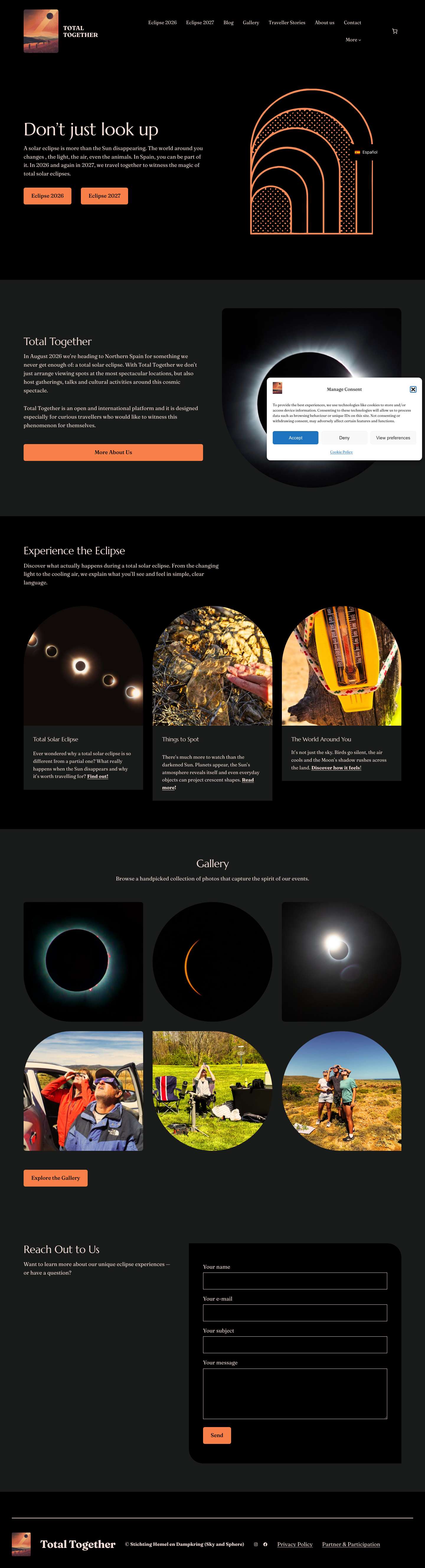 Total Together | Solar Eclipse Experiences in Spain and Beyond - Full Screenshot