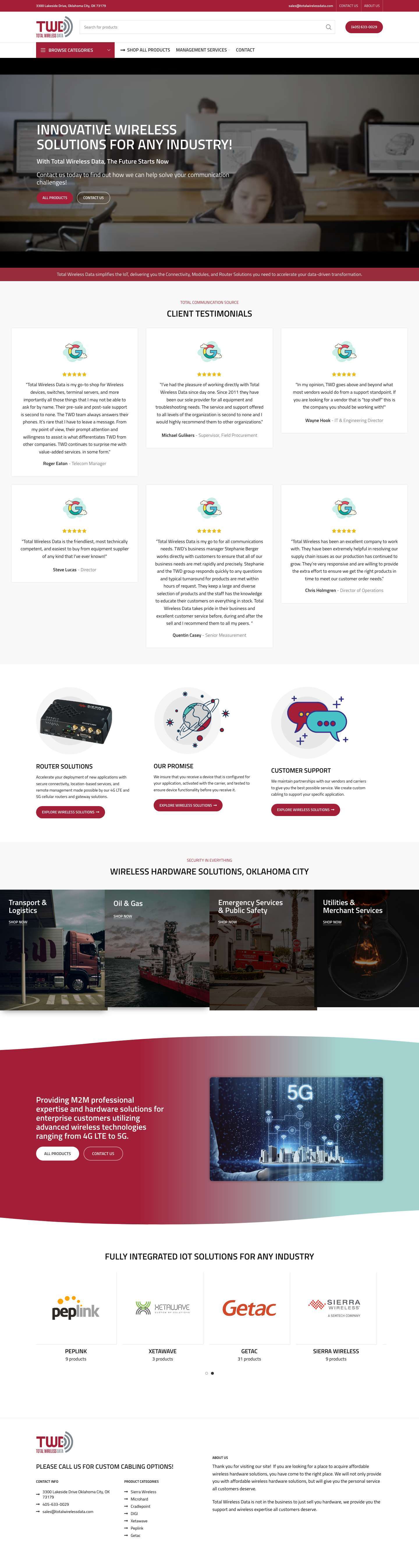Total Wireless Data | Wireless Hardware Solutions, Oklahoma City - Full Screenshot