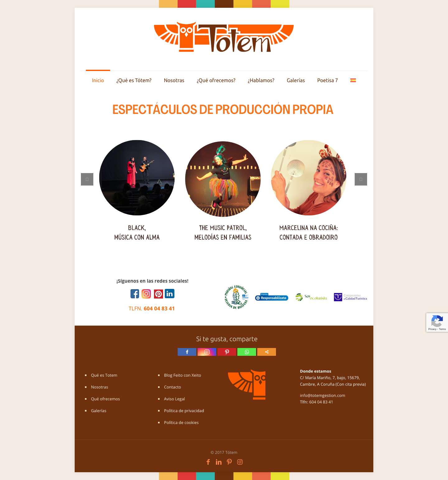 ▷ Tótem | Gestión de Eventos Socioculturales en A Coruña - Full Screenshot