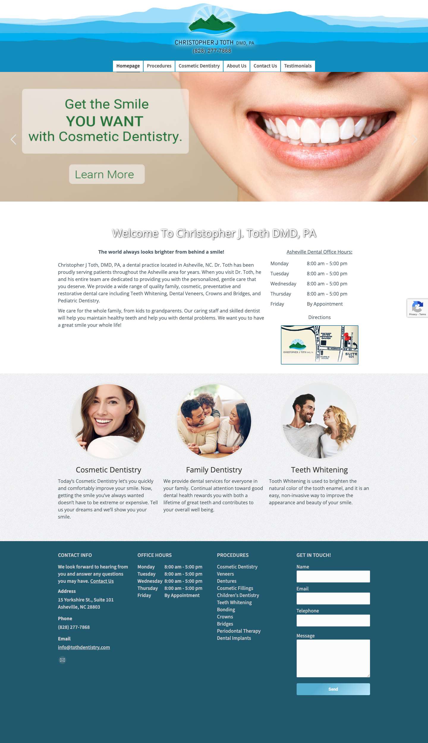 Asheville NC Dentist Dr. Christopher J Toth, DMD - Family and Cosmetic - Full Screenshot