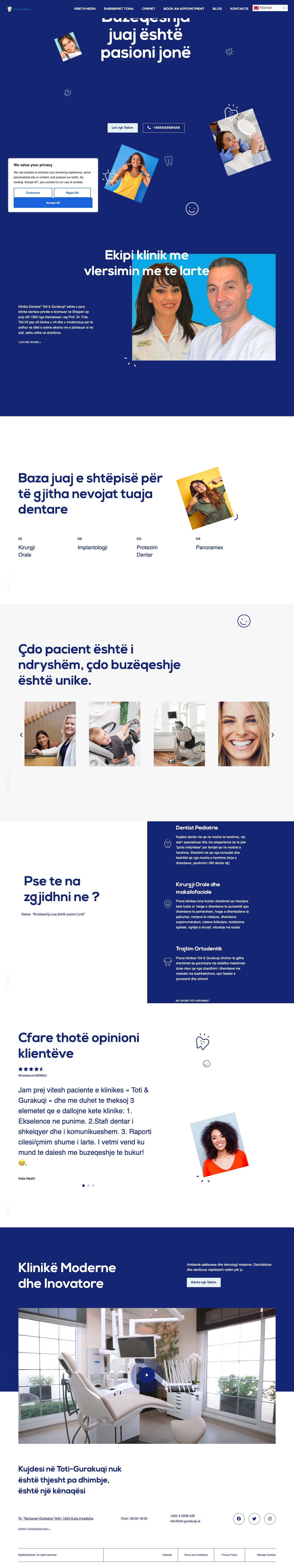Dental - Klinika Dentare Toti Gurakuqi - Full Screenshot