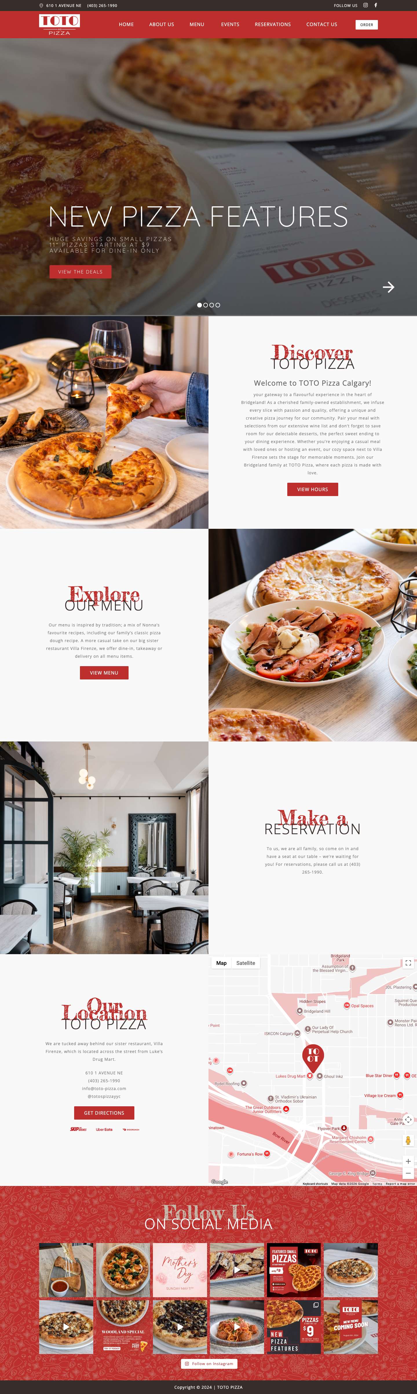 Toto Pizza Calgary - Best Authentic Italian Food - Full Screenshot