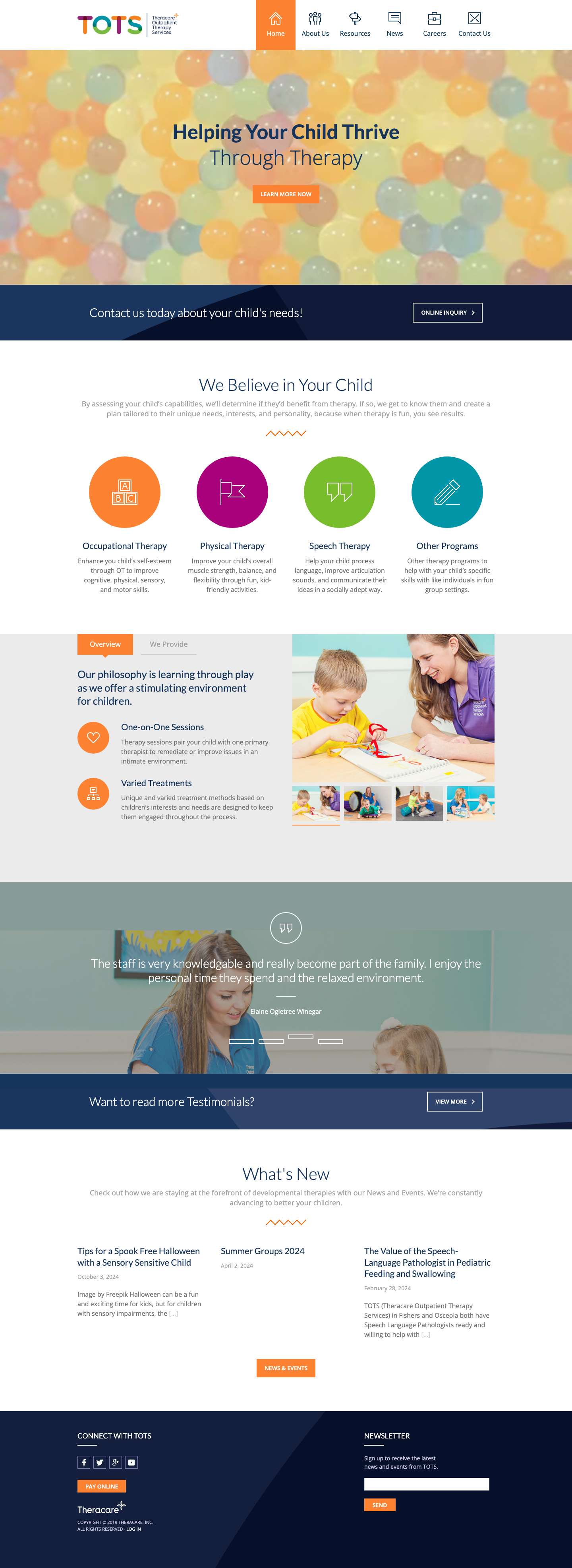 TOTS: Theracare Outpatient Therapy Services | Home - Full Screenshot