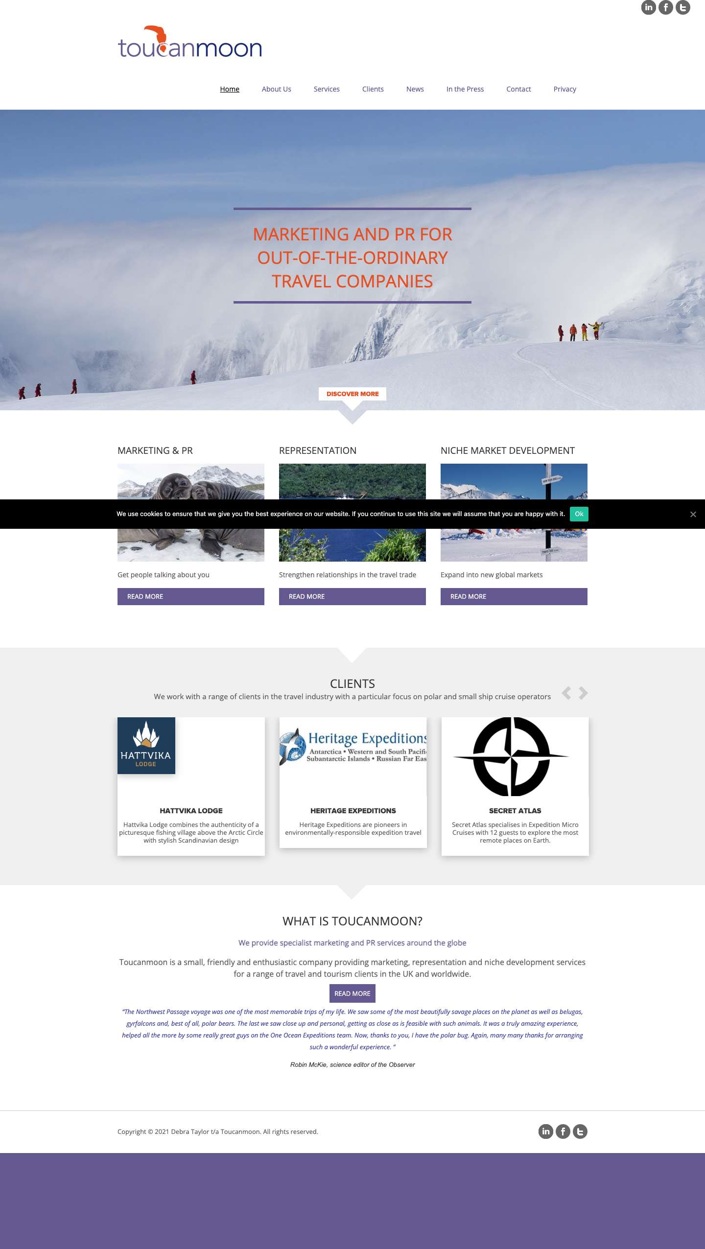 Marketing & PR for Out-of-the-Ordinary Companies | Toucanmoon - Full Screenshot