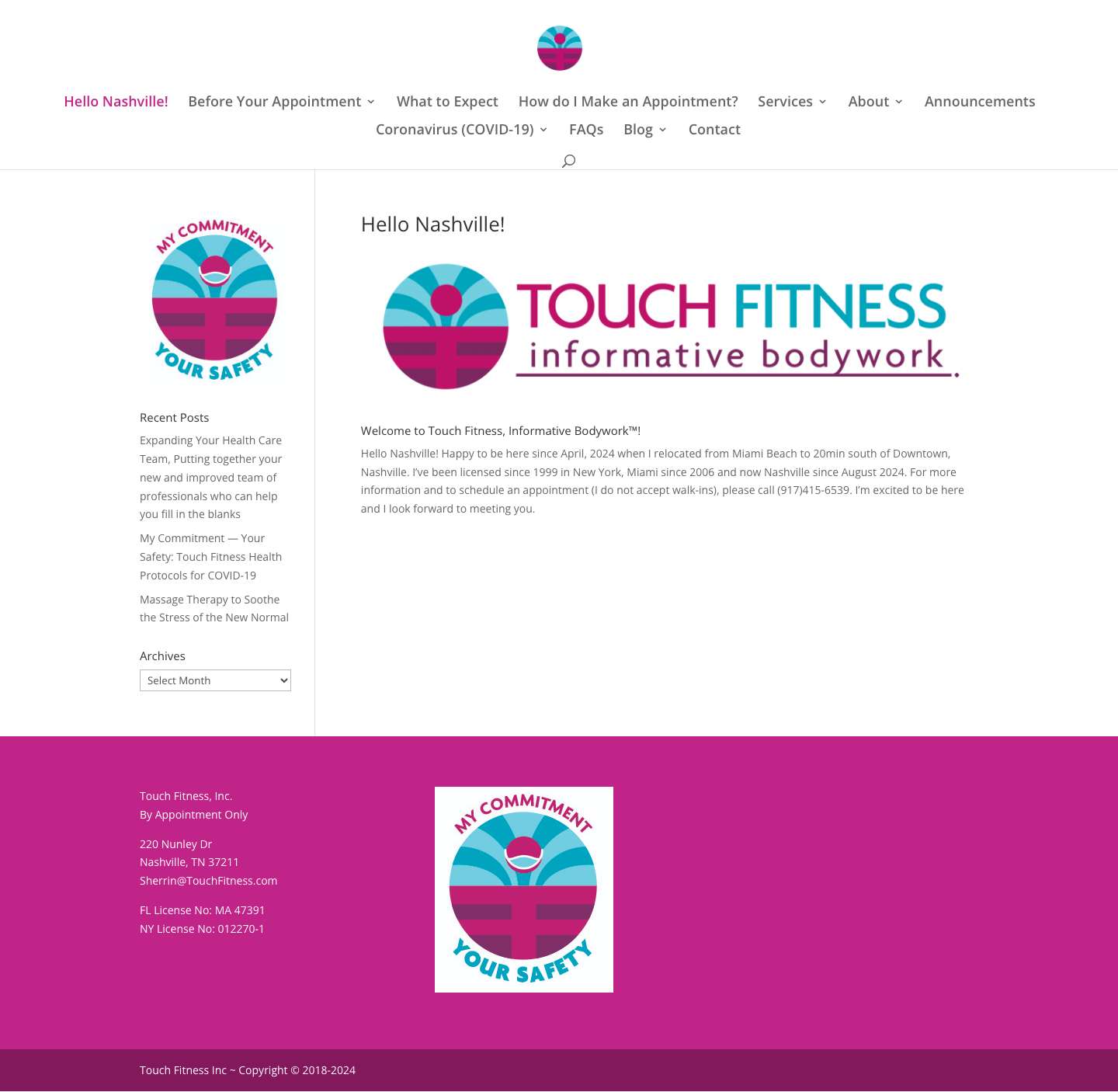 Touch Fitness, Inc. | Informative Bodywork - Full Screenshot