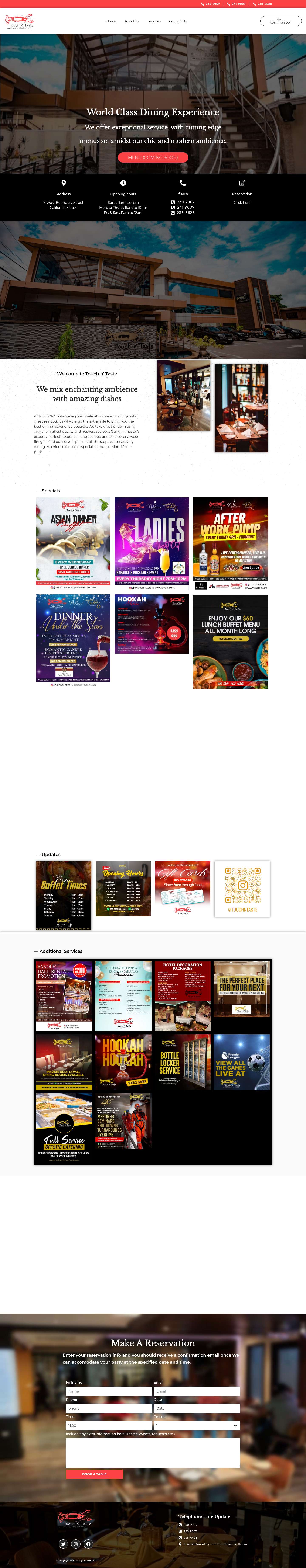 Touch n' Taste – Restaurant & Lounge - Full Screenshot