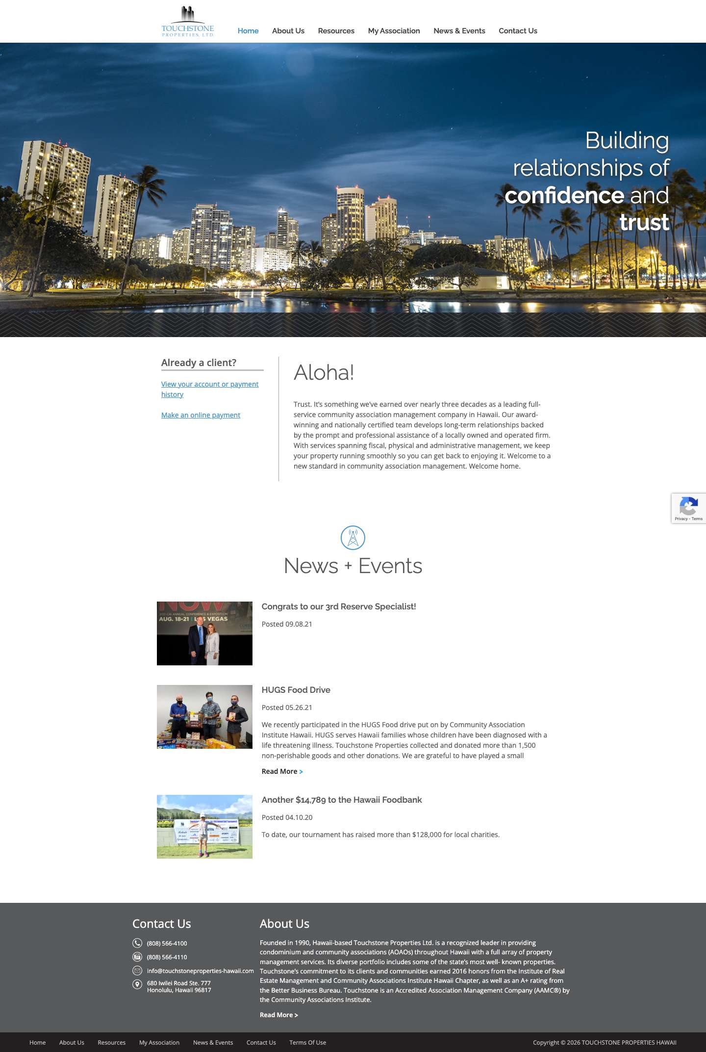 Home - Touchstone Properties Hawaii - Full Screenshot