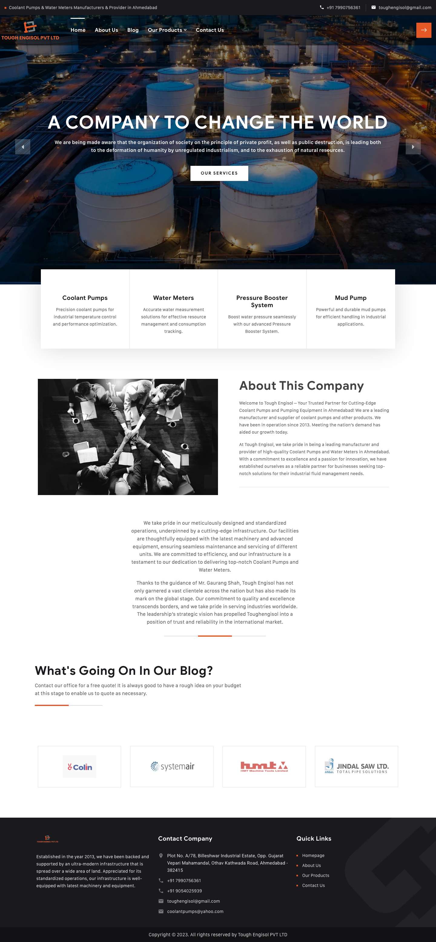 Coolant Pumps & Water Meters Manufacturers - Full Screenshot