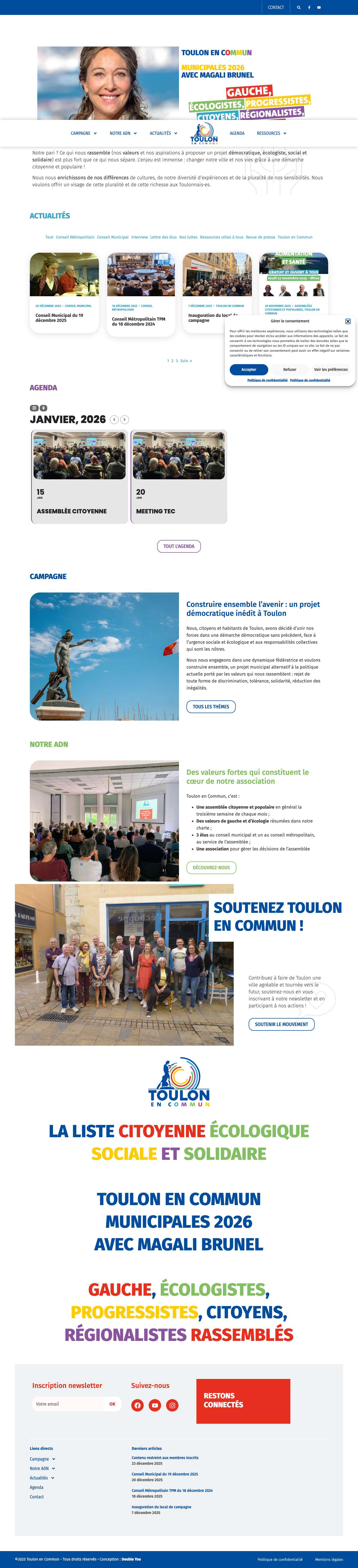 TOULON EN COMMUN – Assemblée citoyenne, écologiste, sociale et solidaire. Vous trouverez sur notre site la retransmission de tous les conseils municipaux et métropolitains de Toulon, la date des prochaines assemblées et conseils, et de nombreux articles sur les sujets d'actualité toulonnaise. - Full Screenshot