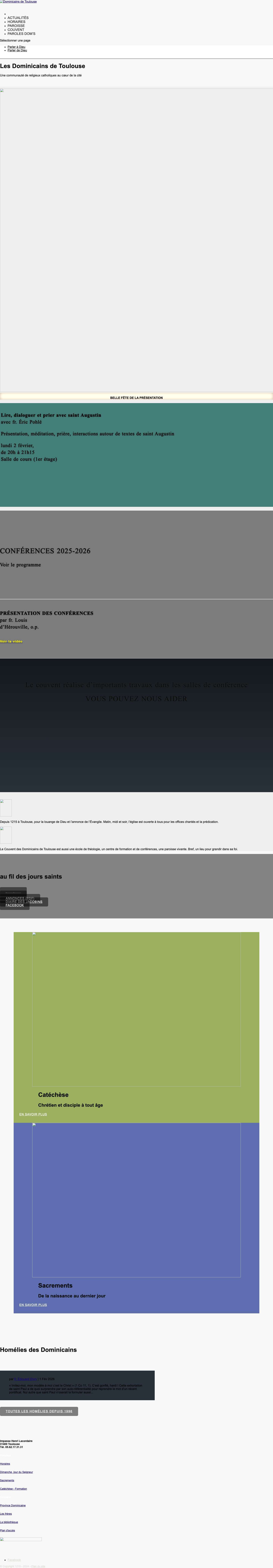 Les Dominicains de Toulouse | Accueil - Full Screenshot
