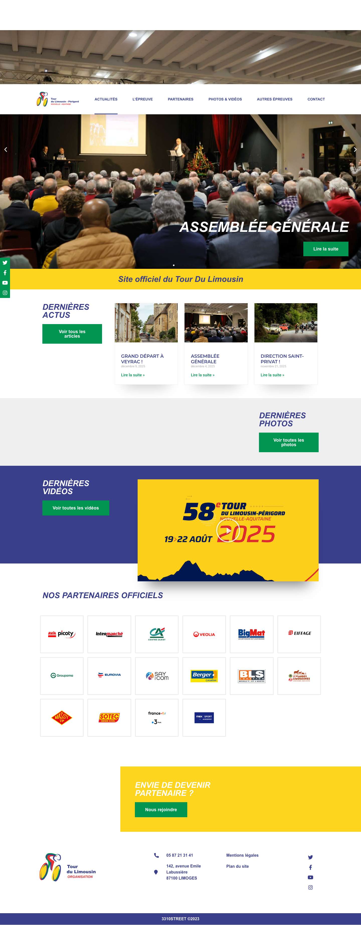 Site Officiel du Tour du Limousin | tourdulimousin.com - Full Screenshot