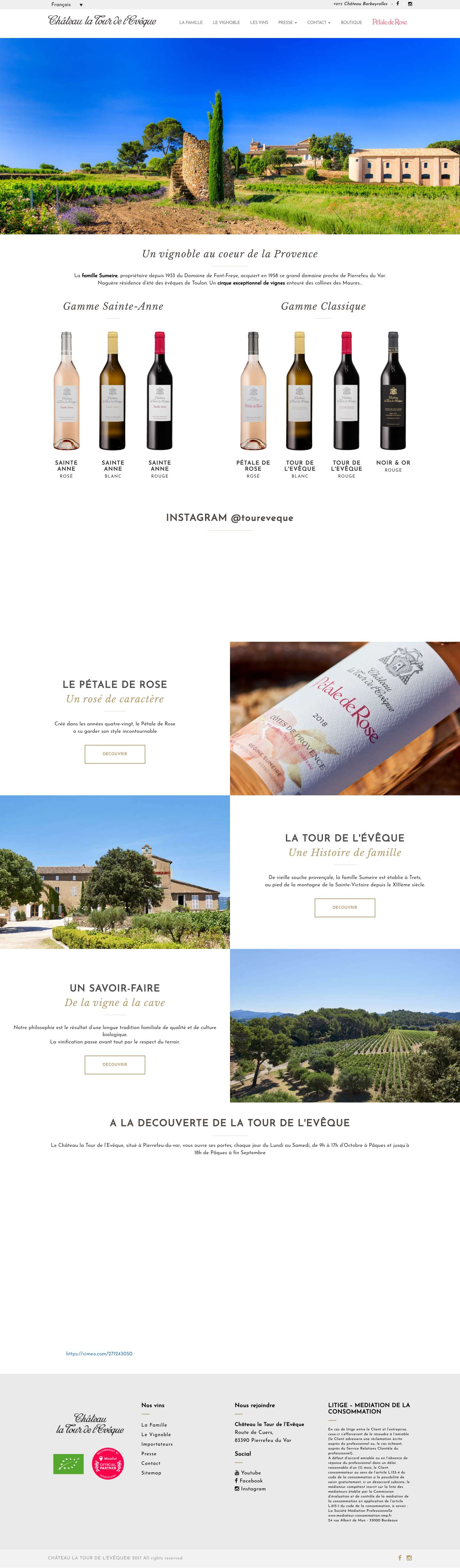 La Tour de l’Evêque. Un vignoble en Provence | home - Full Screenshot