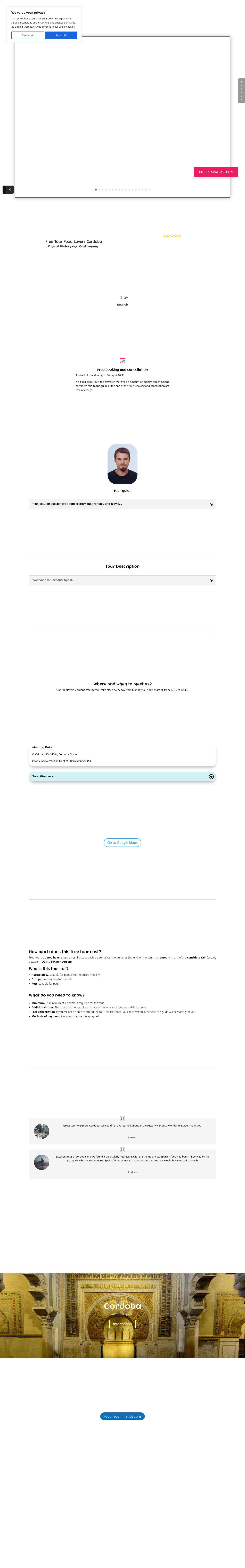 Freetour Foodlovers Cordoba - Full Screenshot