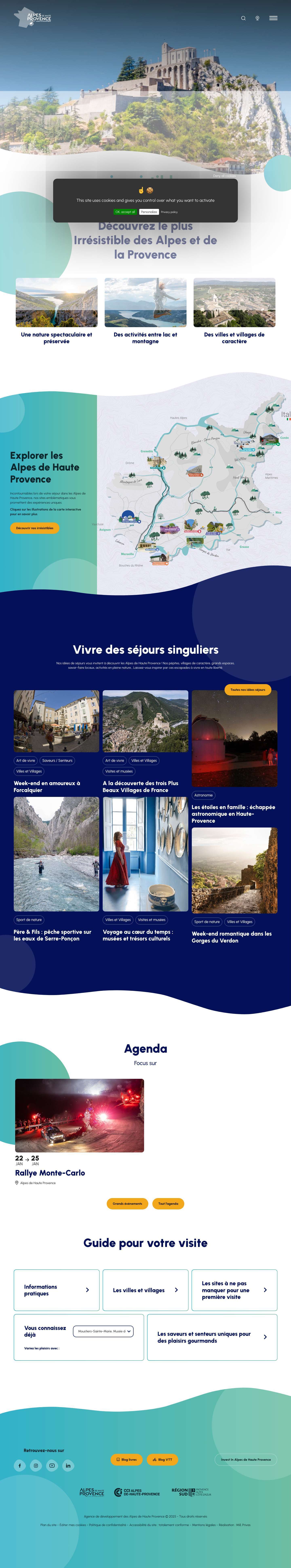 Venez en vacances dans les irrésistibles Alpes de Haute Provence - Full Screenshot