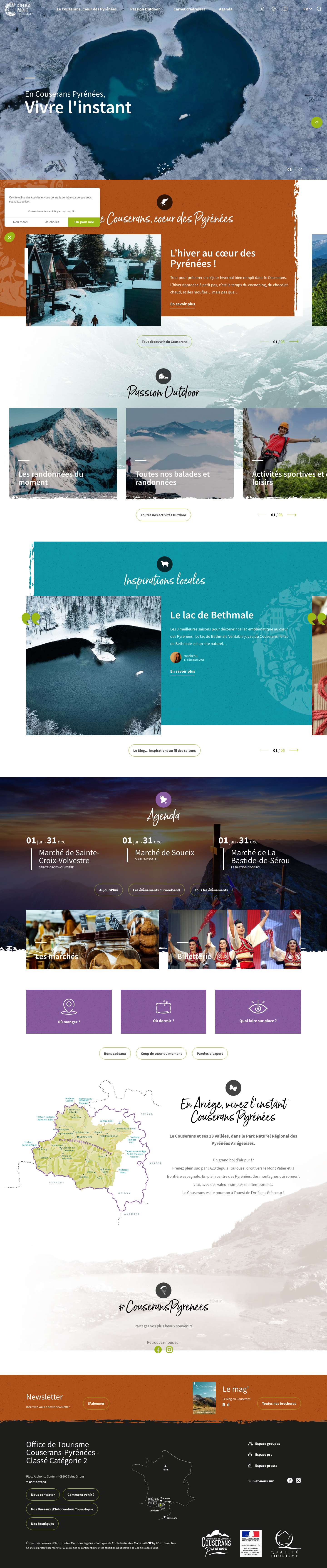 Vacances dans le Couserans - Office de tourisme Couserans-Pyrénées - Full Screenshot