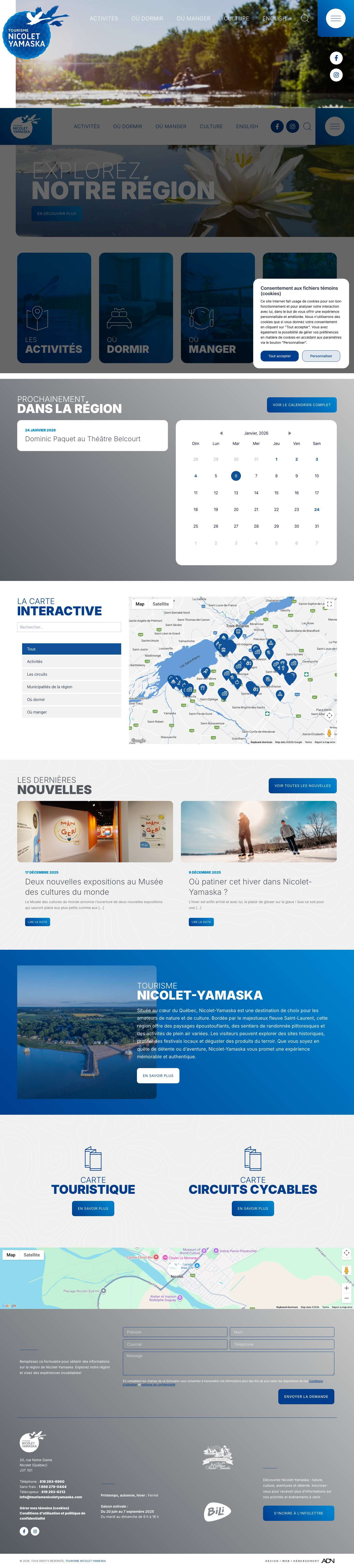 Tourisme Nicolet-Yamaska - Full Screenshot