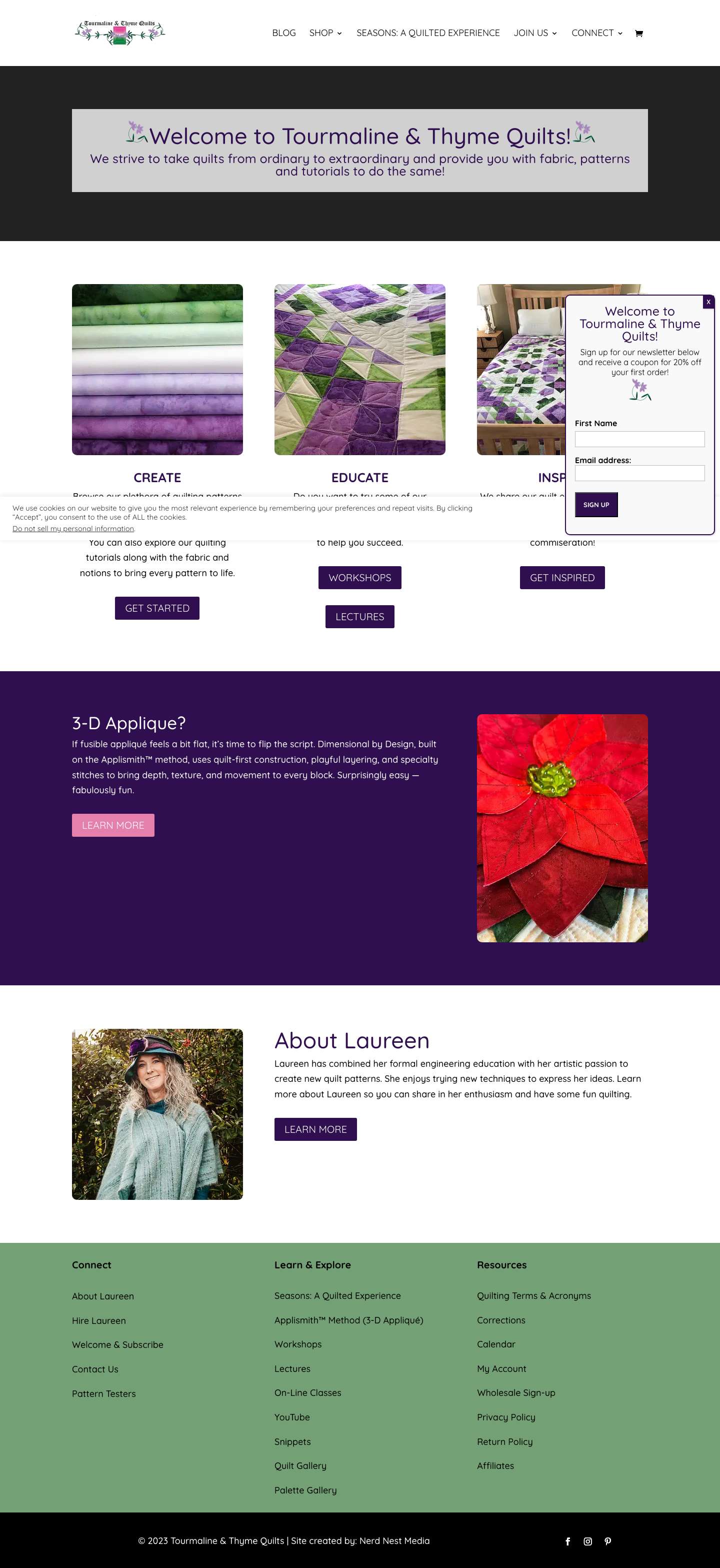 Quilting tips, tutorials and patterns | Tourmaline & Thyme Quilts - Full Screenshot