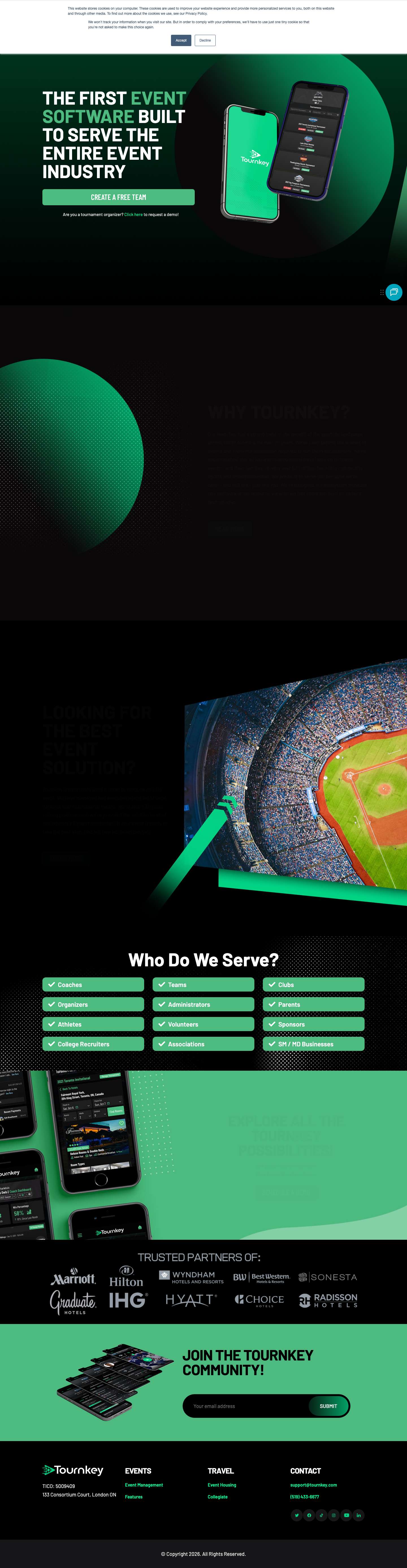 Home - Tournkey - Full Screenshot