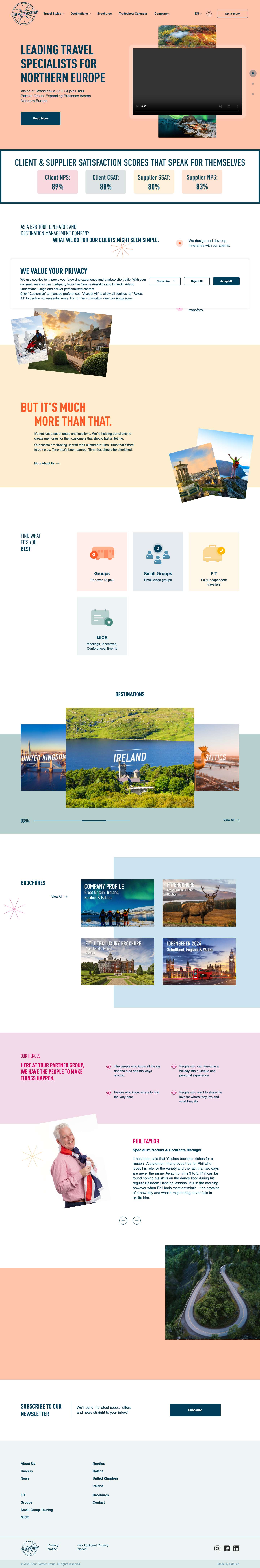 Tour Partner Group | B2B specialist for Northern Europe - Full Screenshot