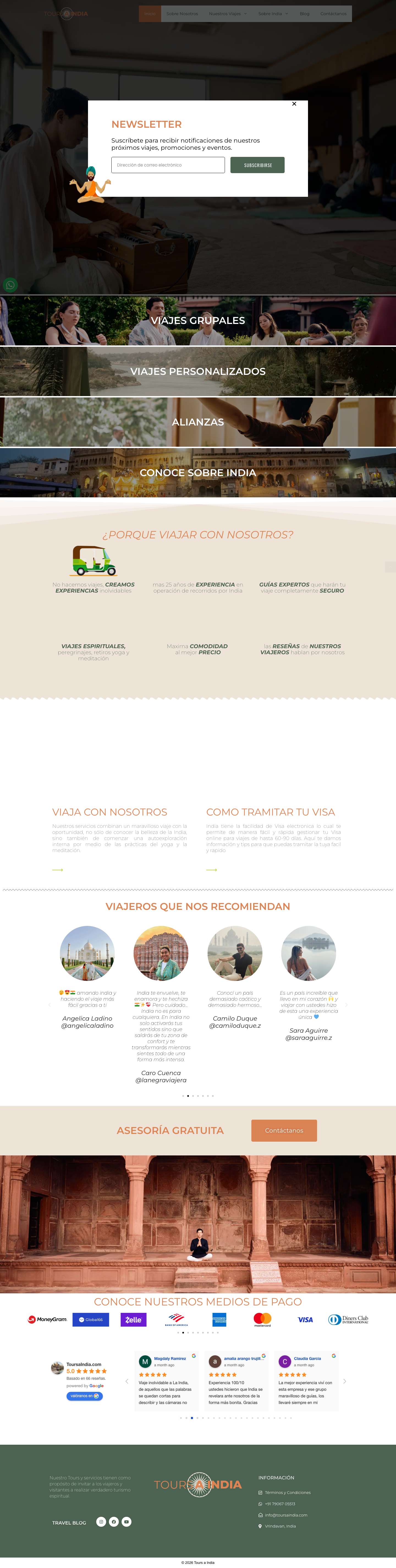 Tours a India - Viajes con Proposito | Experiencias Unicas - Full Screenshot