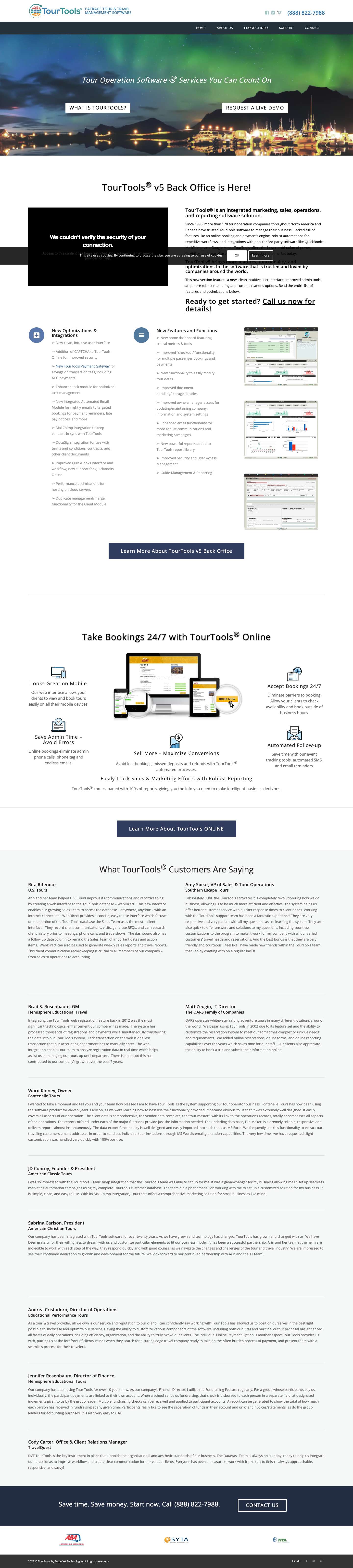 TourTools Tour Operator Software | Travel Booking Software - Full Screenshot