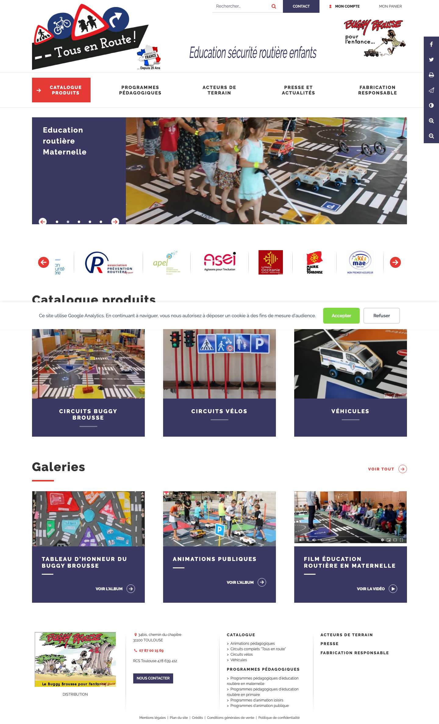 Circuits d'éducation à la sécurité routière enfants écoles . Fabrication made in france - Full Screenshot