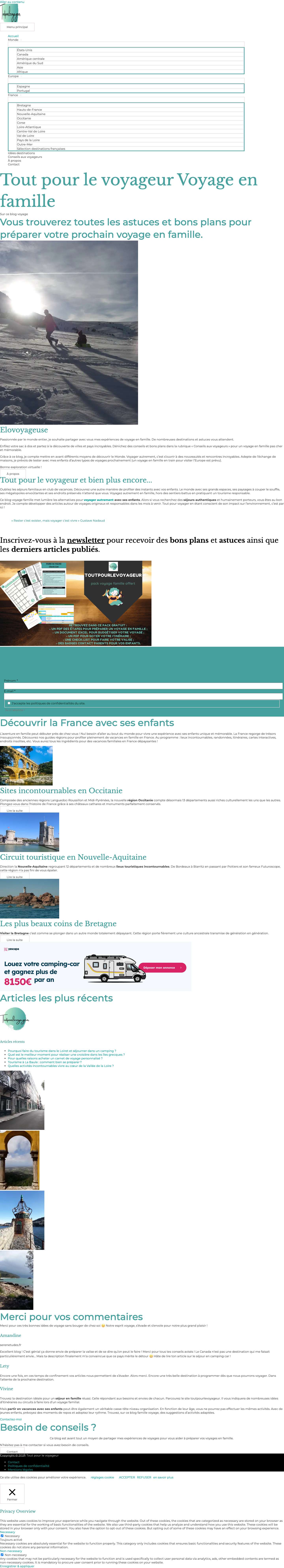 Voyage en famille ⋆ Tout pour le voyageur - Full Screenshot