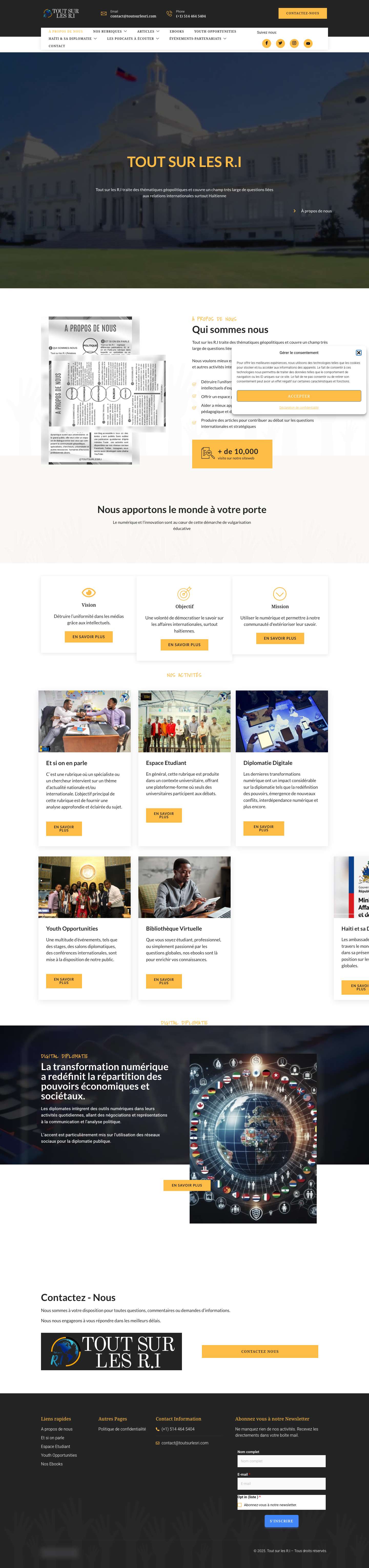 À PROPOS DE NOUS - Tout sur les R.I - Full Screenshot