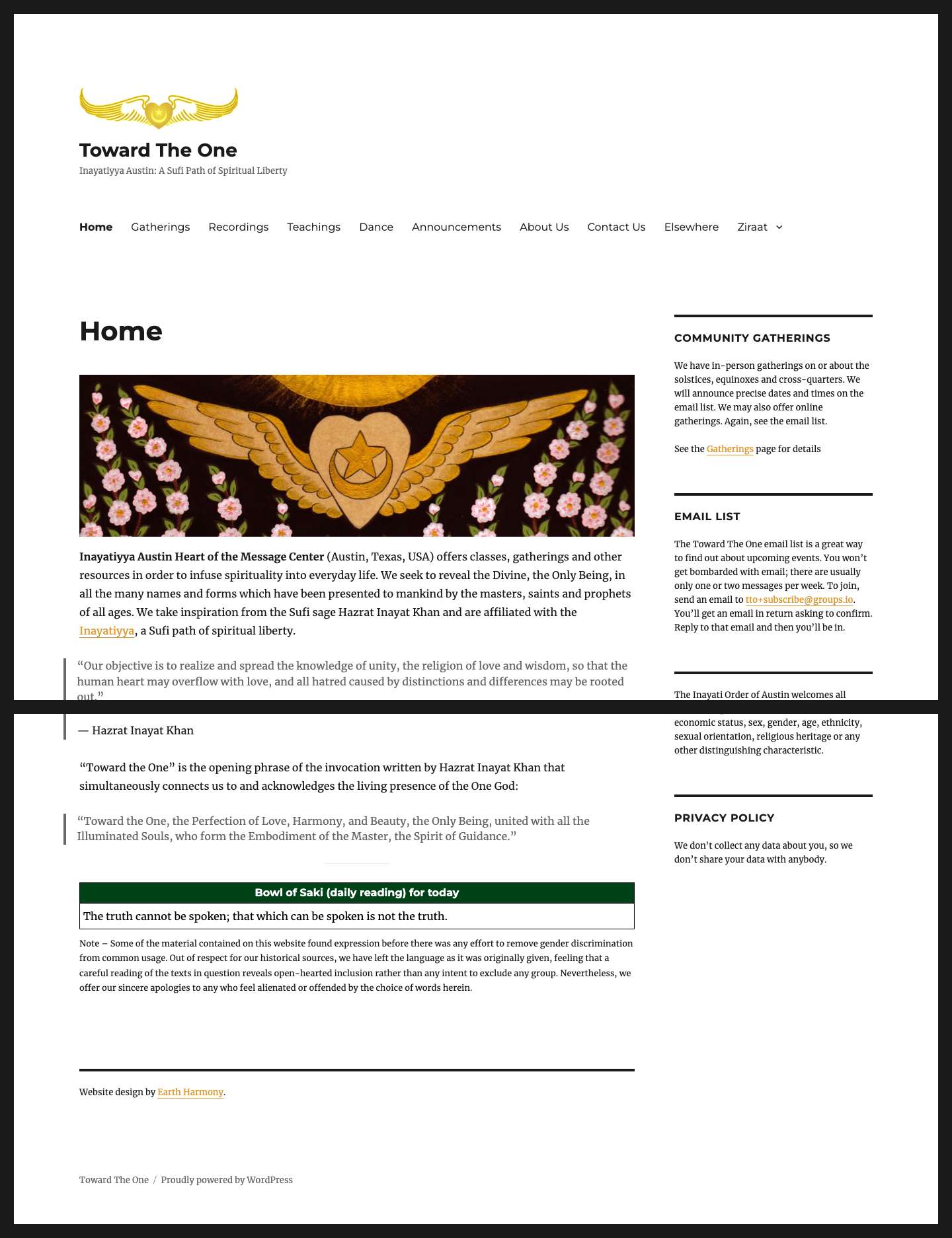 Home - Toward The One - Full Screenshot