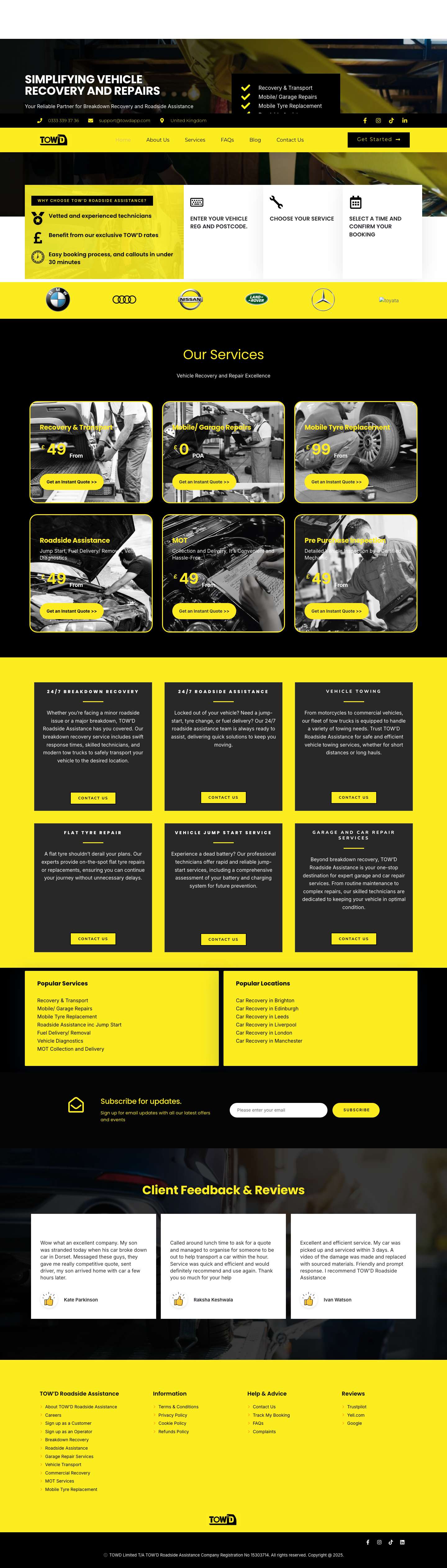 TOW'D Roadside Assistance – Your Reliable Partner for Breakdown Recovery and Roadside Assistance - Full Screenshot