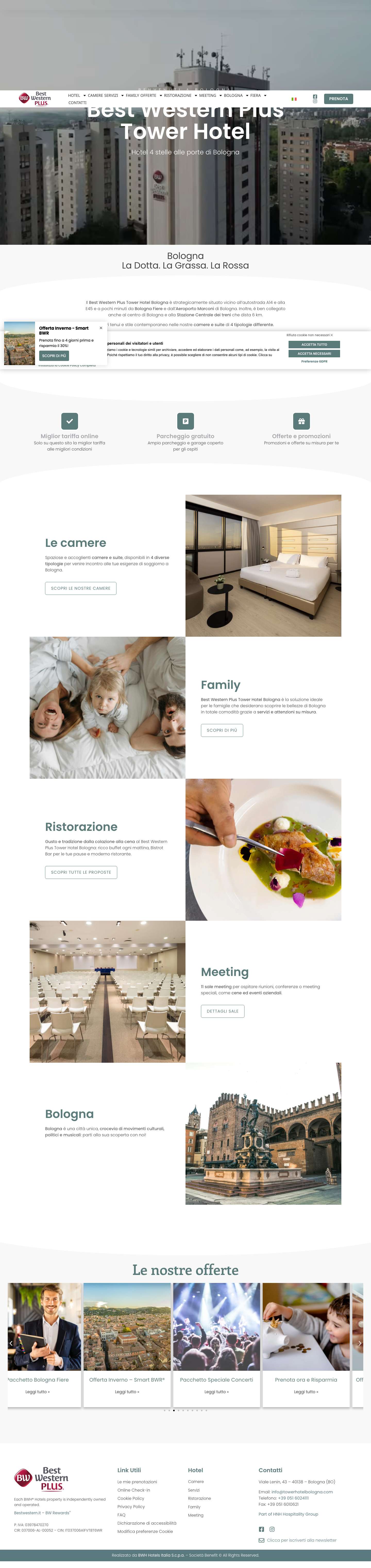 Business hotel 4 stelle Bologna | BW Plus Tower Hotel Bologna - Full Screenshot