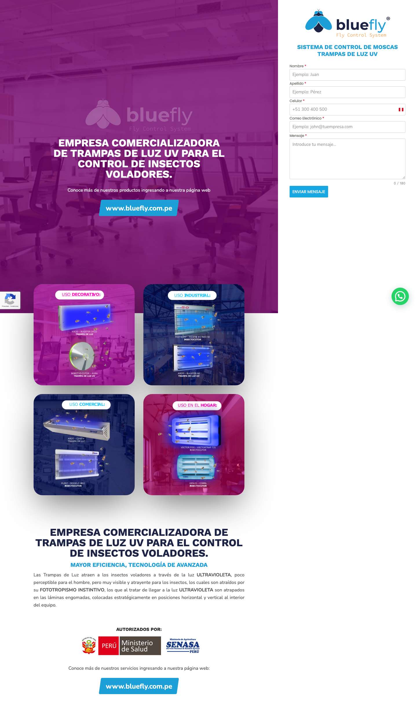 Trampas de Luz – Sistema de Control de Moscas - Full Screenshot