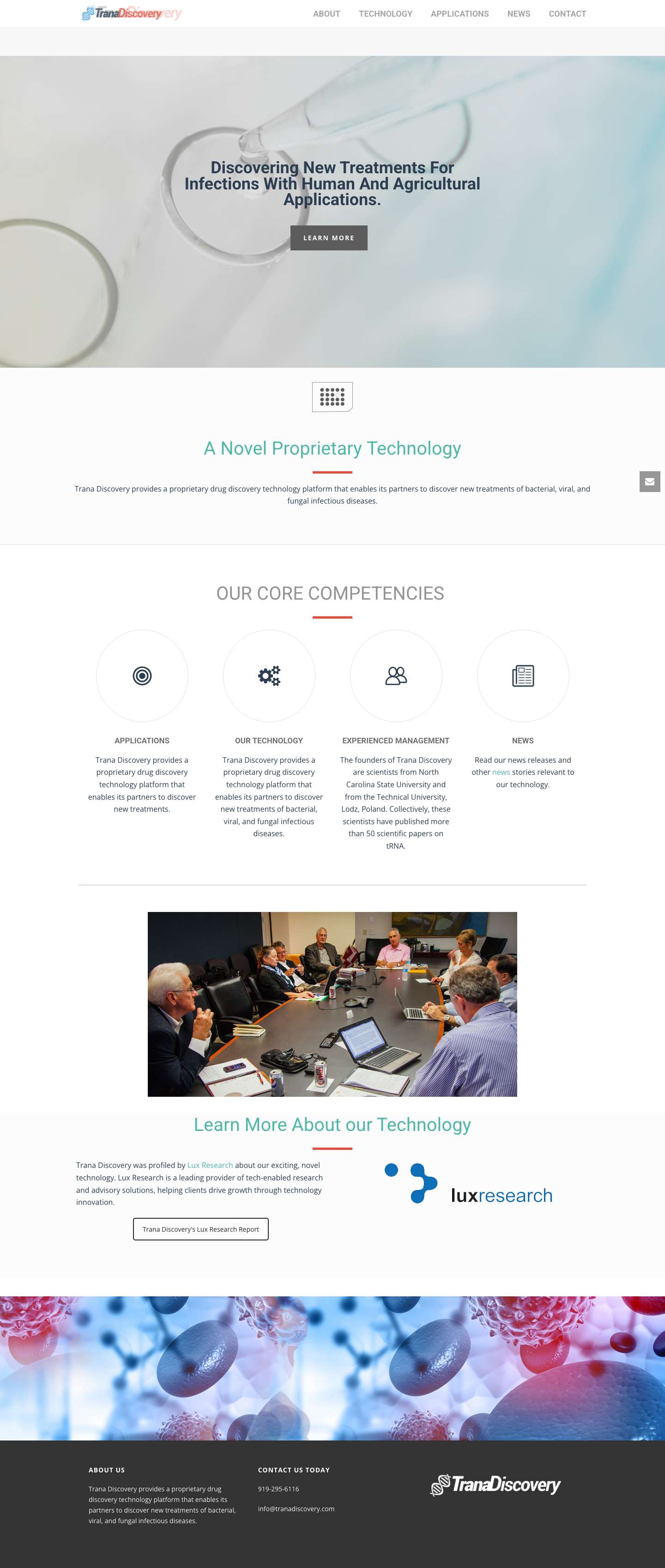 Trana Discovery- A Novel Drug Discovery Technology Company - Full Screenshot