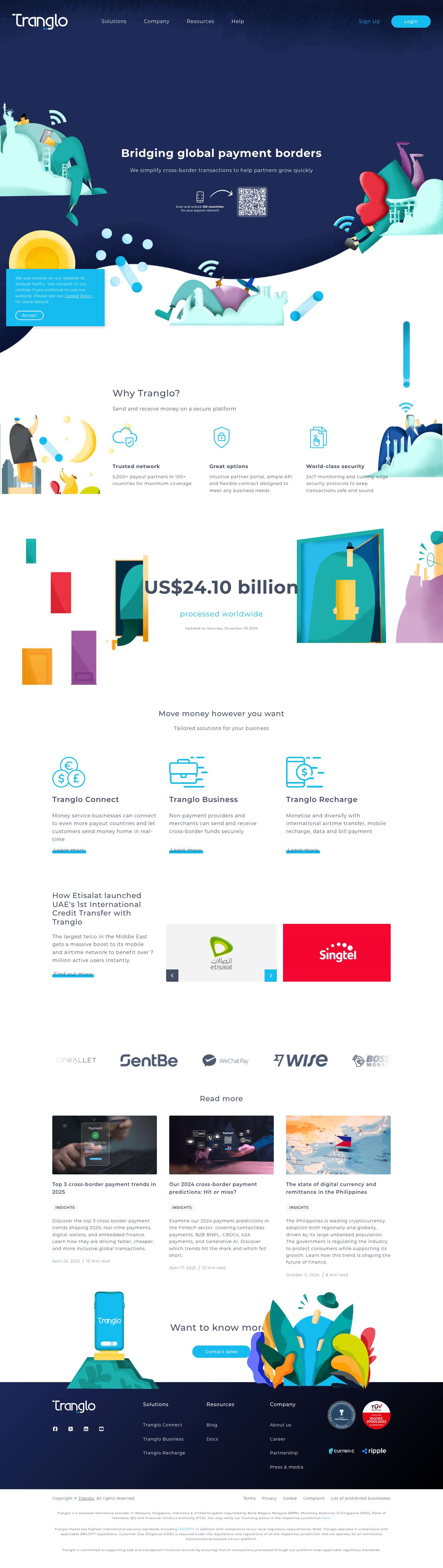 Tranglo - Seamless & Instant Cross-border Payment Solutions - Full Screenshot