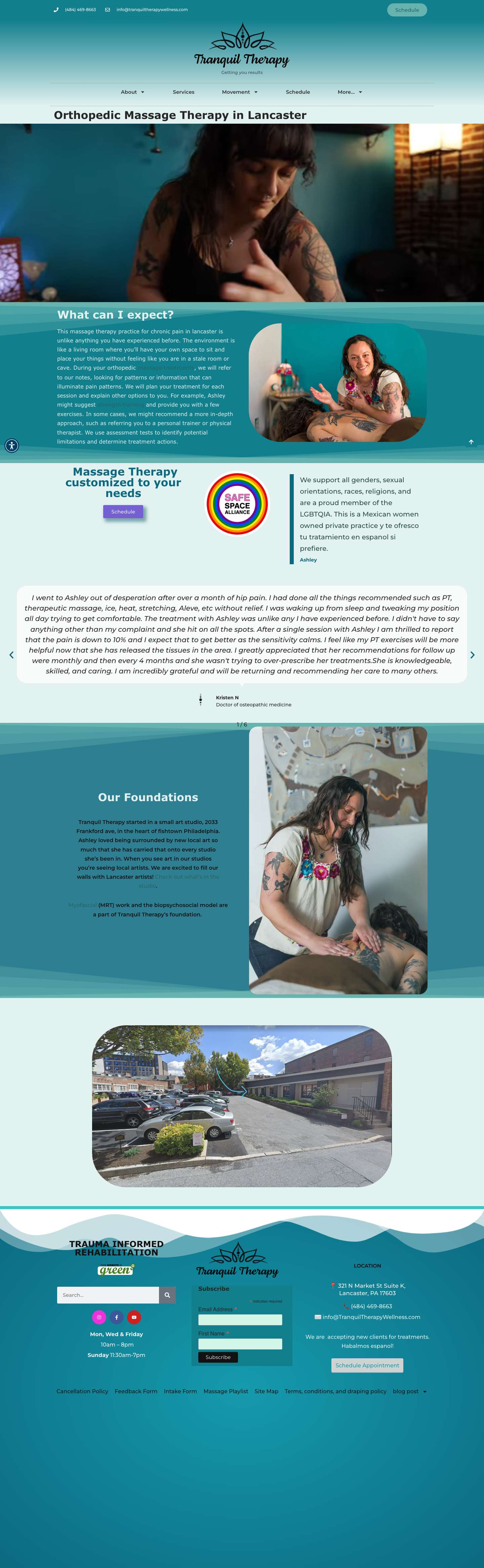 Orthopedic Massage Therapy and strength training for chronic pain - Full Screenshot