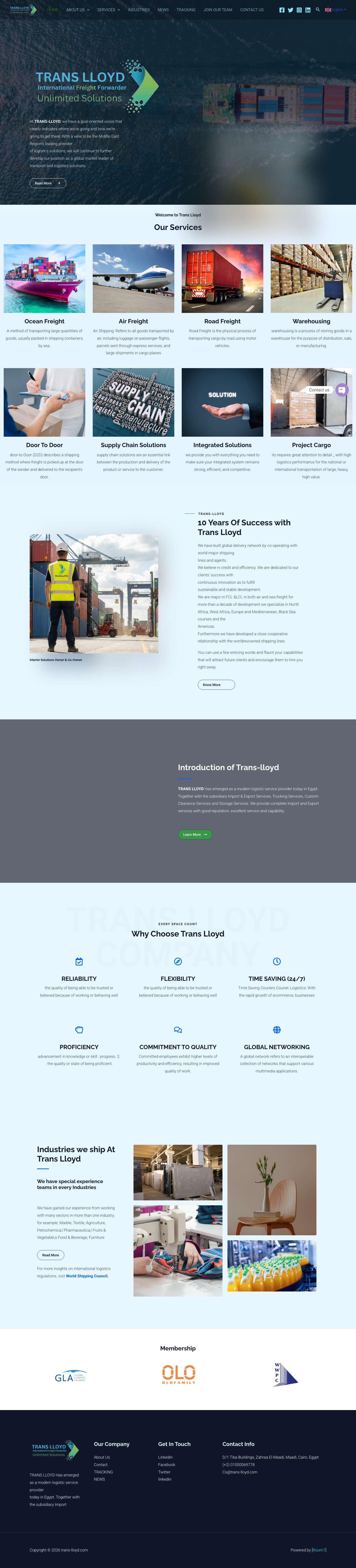 Home - trans-lloyd.com - Full Screenshot