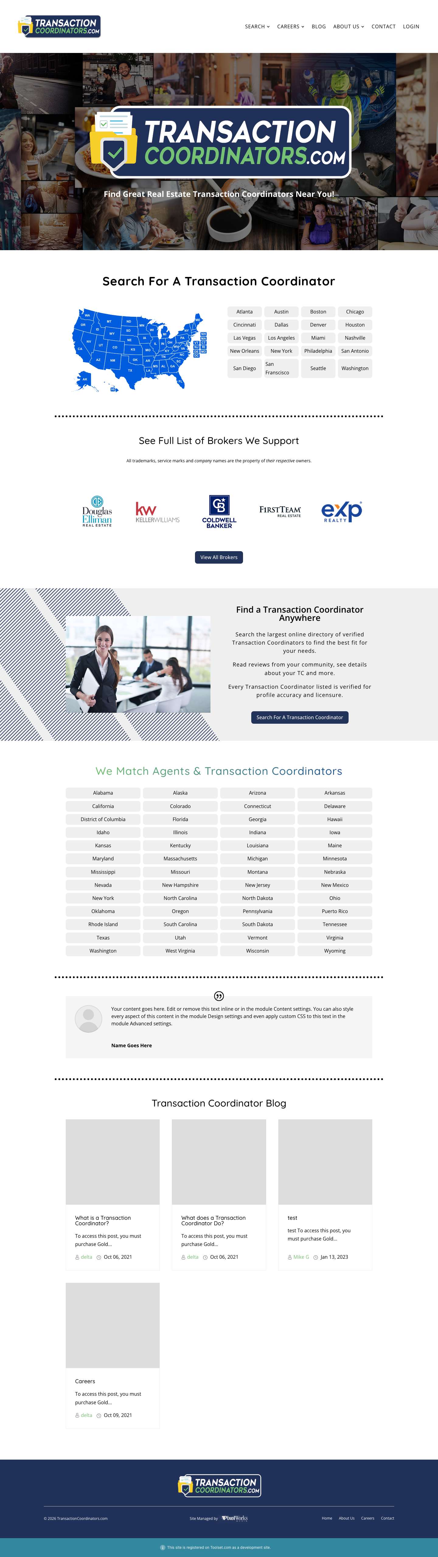 Home - TransactionCoordinators.com - Full Screenshot