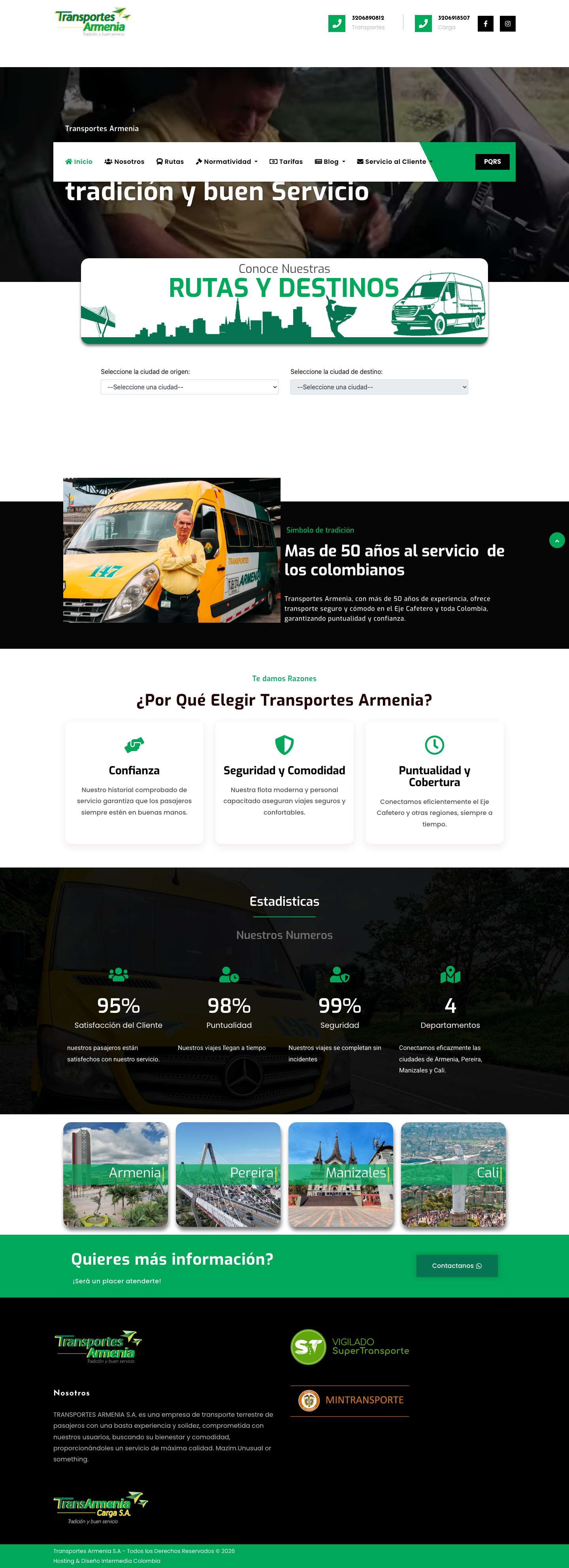 Transportes Armenia – Tradición y buen servicio - Full Screenshot