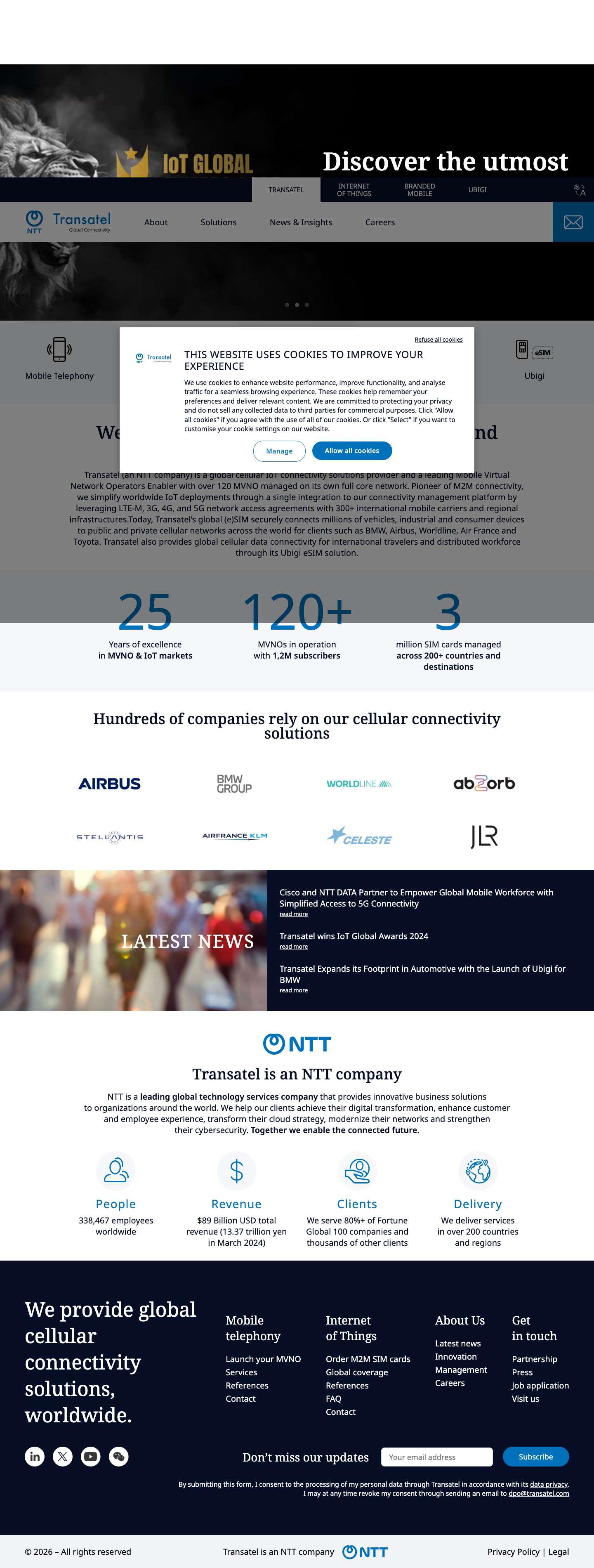 Transatel | Cellular connectivity beyond borders - Full Screenshot