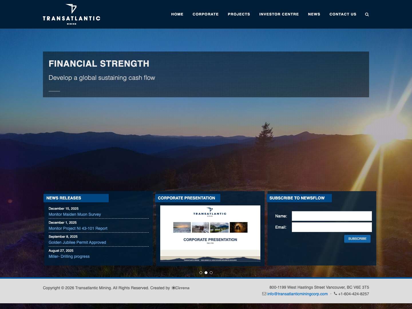 Home - Transatlantic Mining - Full Screenshot