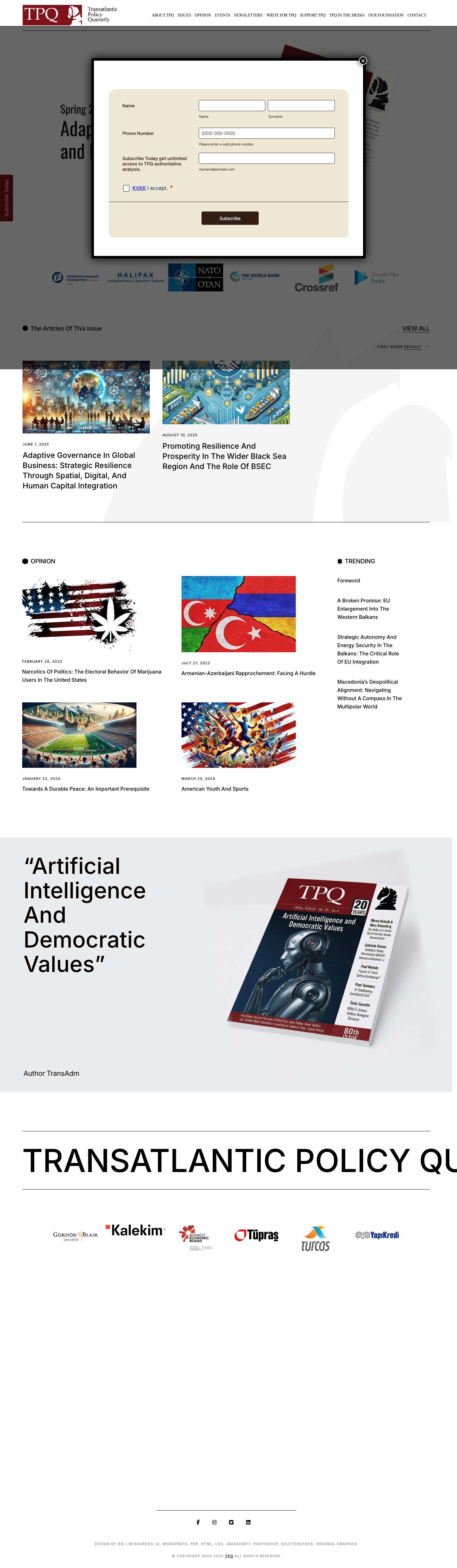 Transatlantic Policy Quarterly – Independent and cutting-edge analysis on global affairs - Full Screenshot