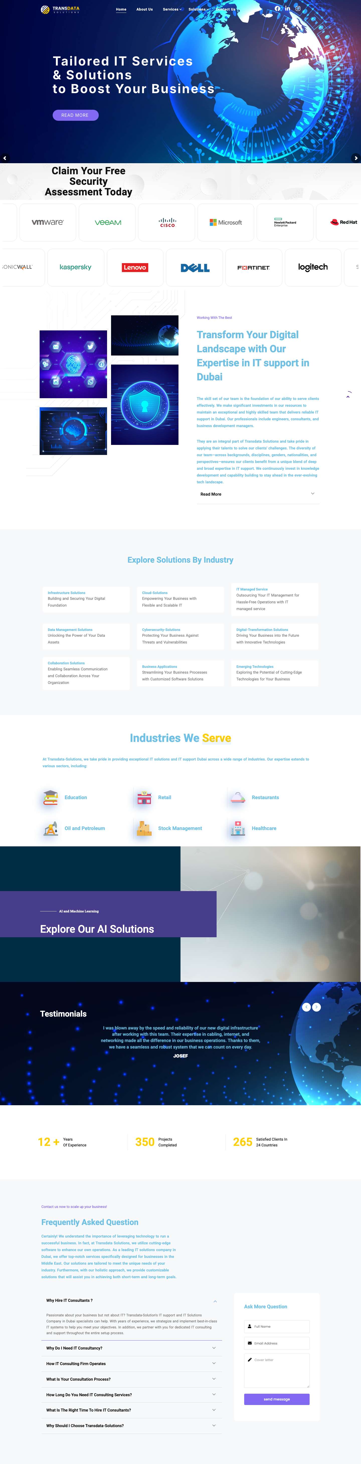 Transdata Solutions – IT Solutions Company in UAE – IT Support in dubai - Full Screenshot