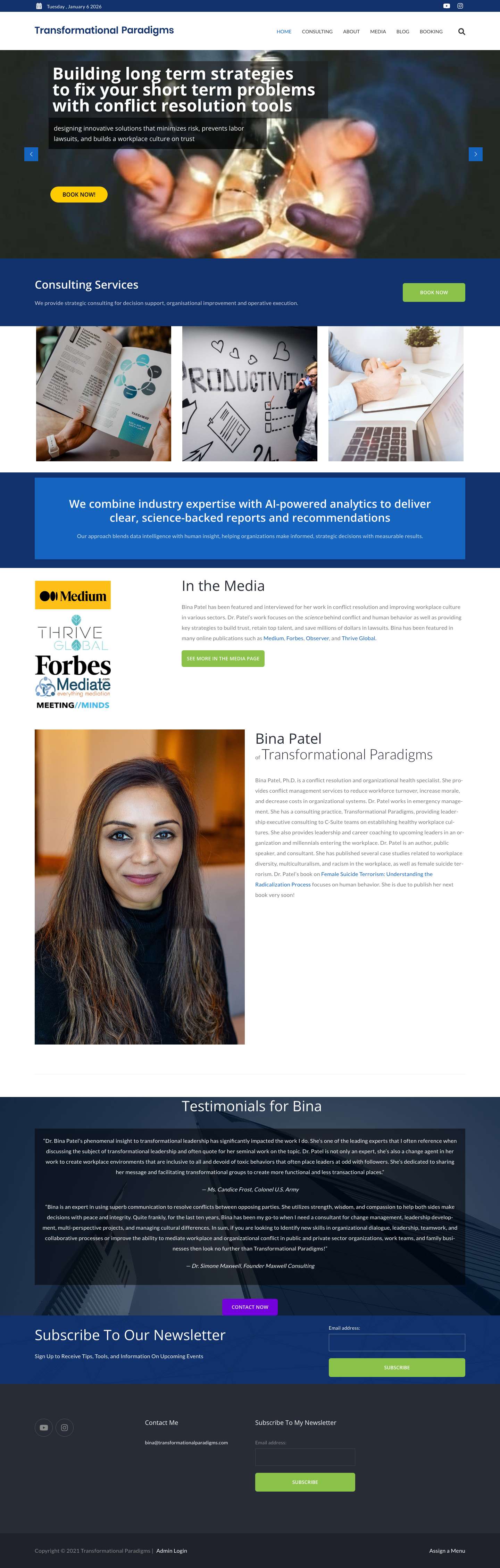 Home Page - Transformational Paradigms - Full Screenshot