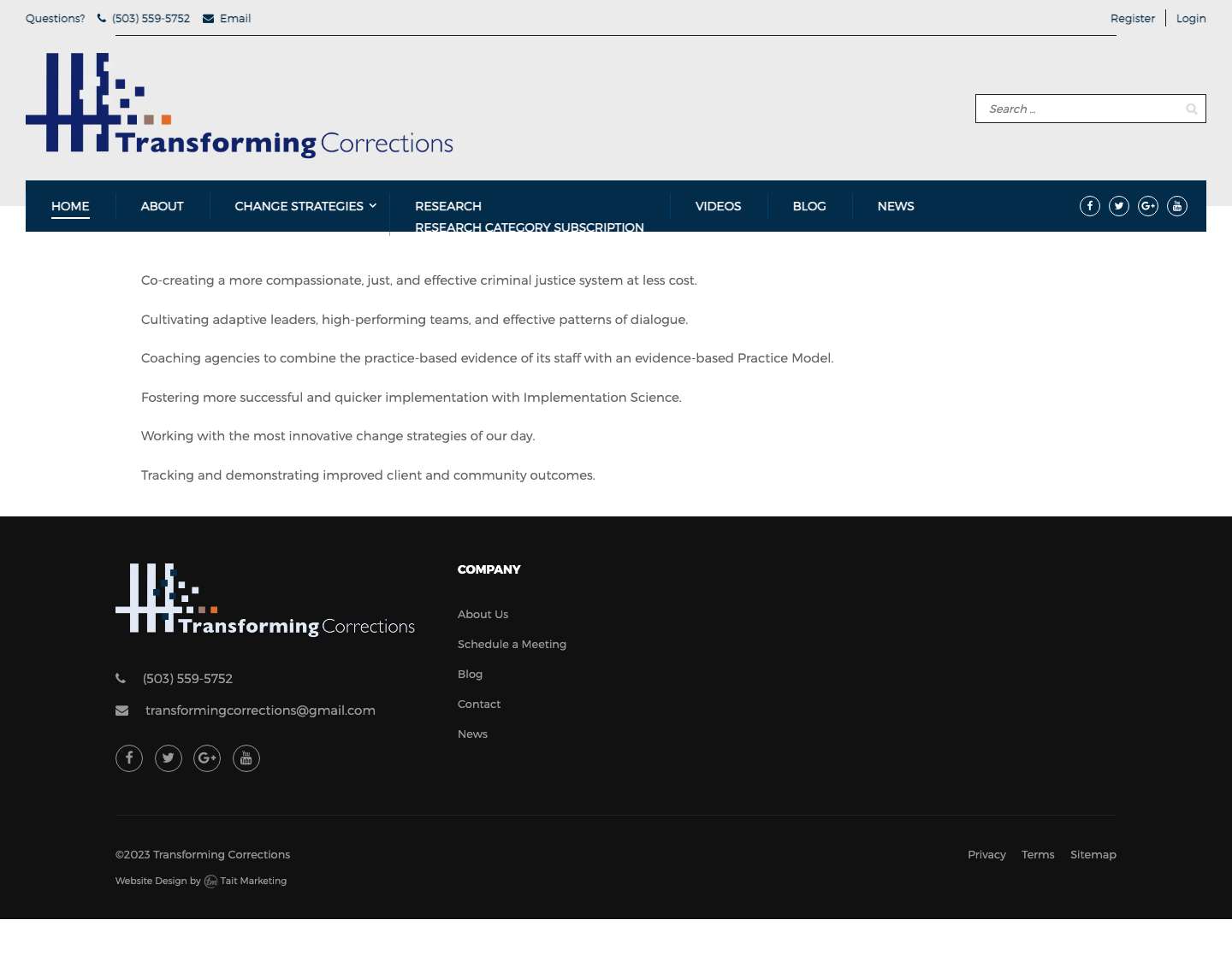 Home | Transforming Corrections - Full Screenshot