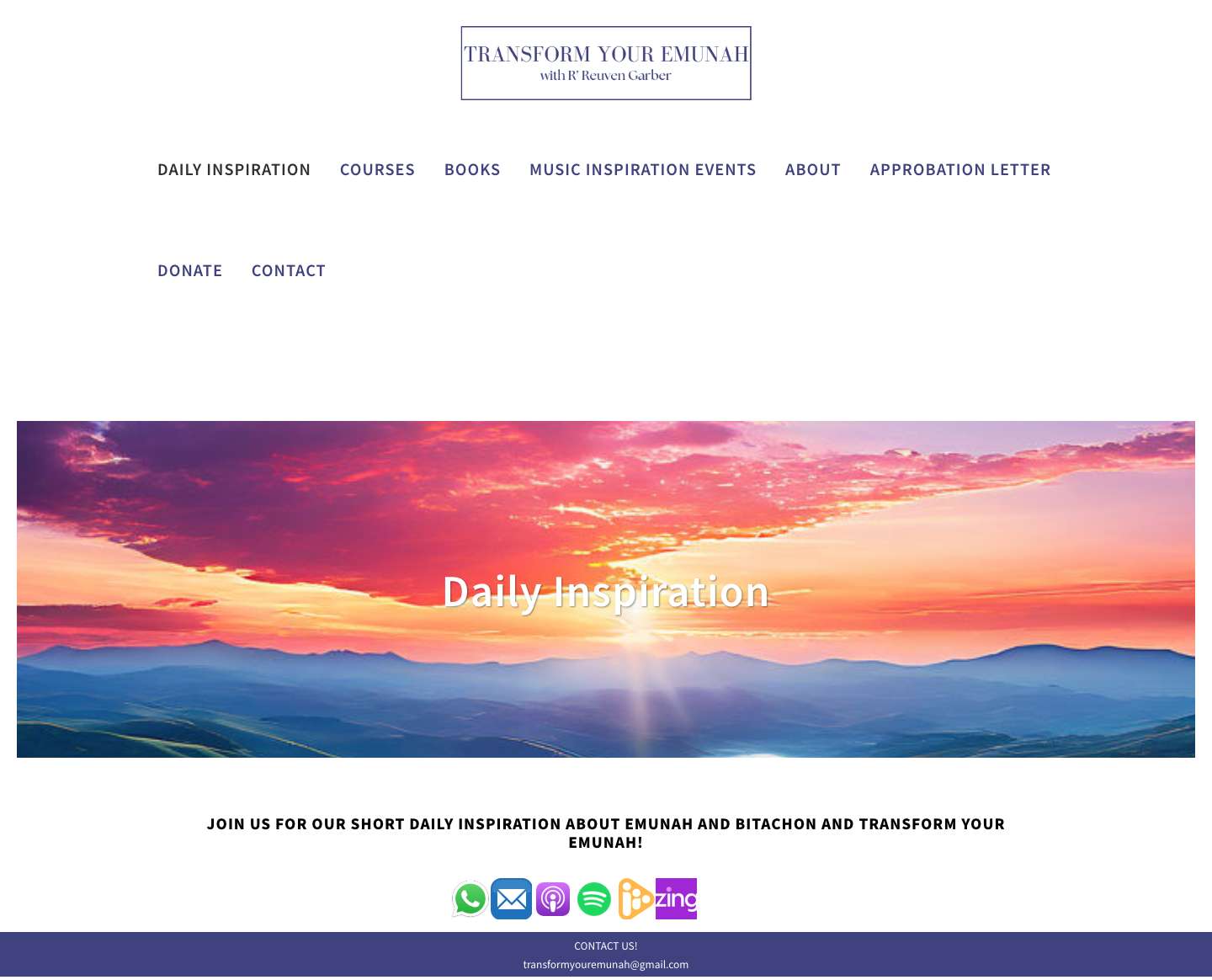 Transform Your Emunah | Short daily inspiration - Full Screenshot