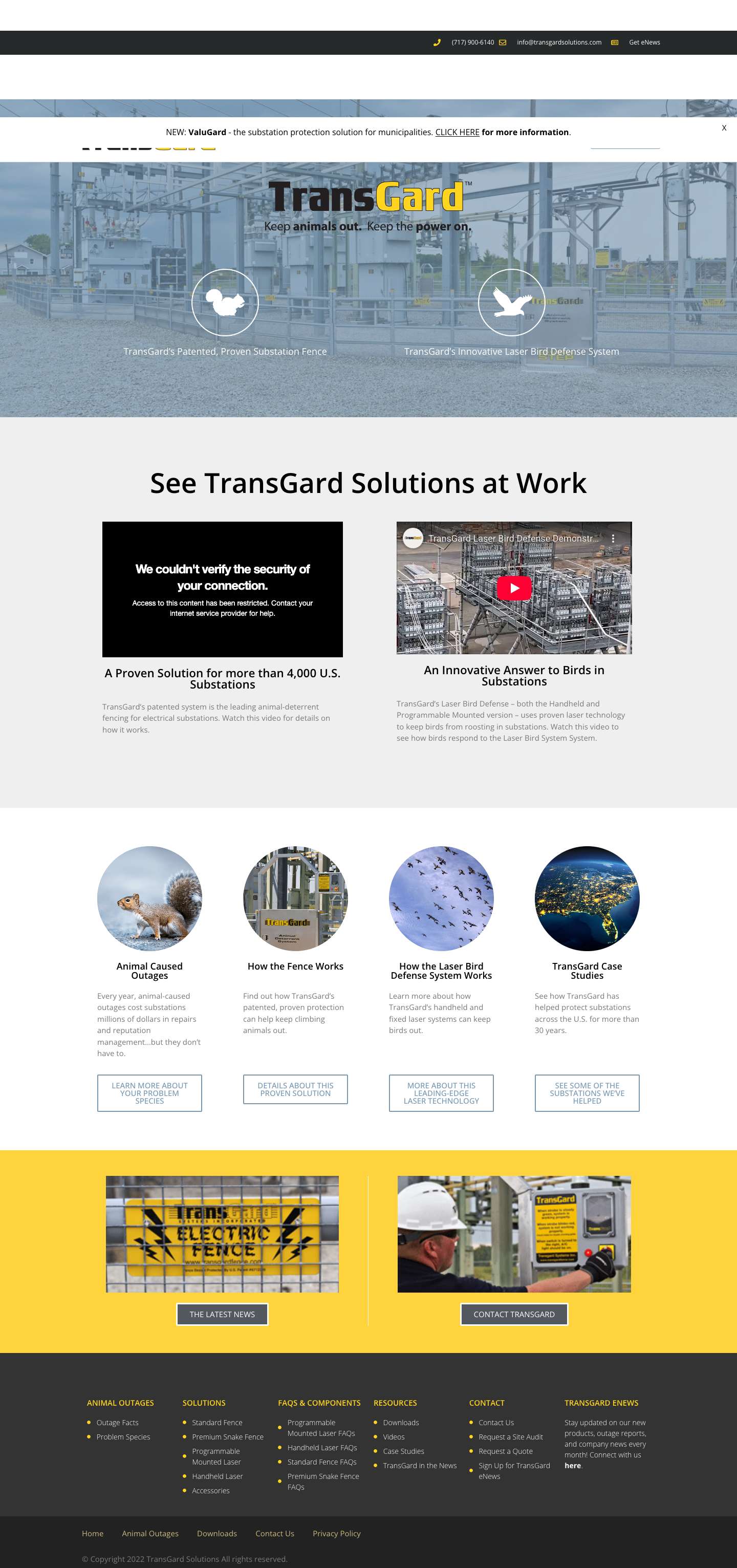 TransGard Solutions: Power Station Protection Solutions - Full Screenshot