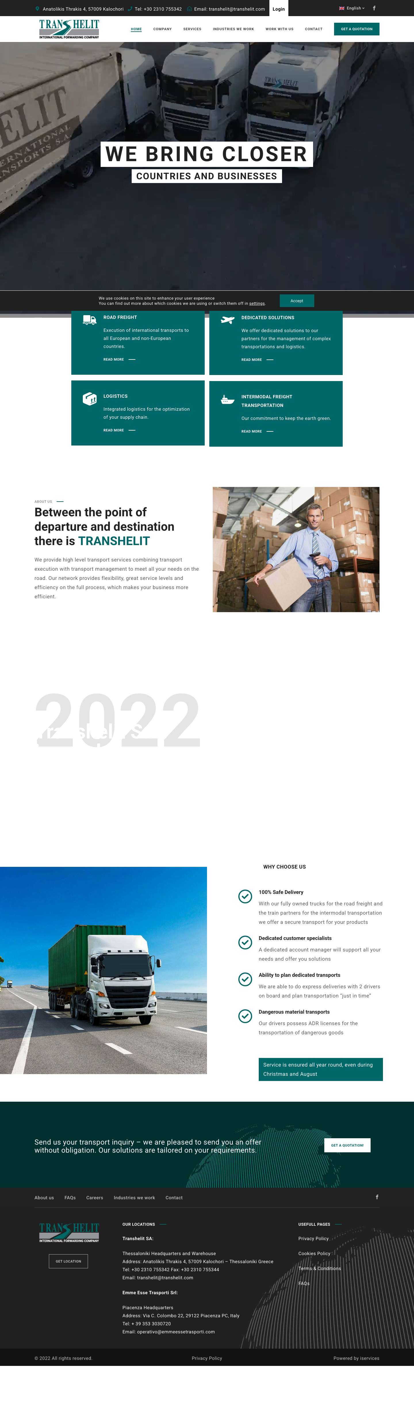 Transhelit: Logistic Solutions, Road & Intermodal Freight - Full Screenshot