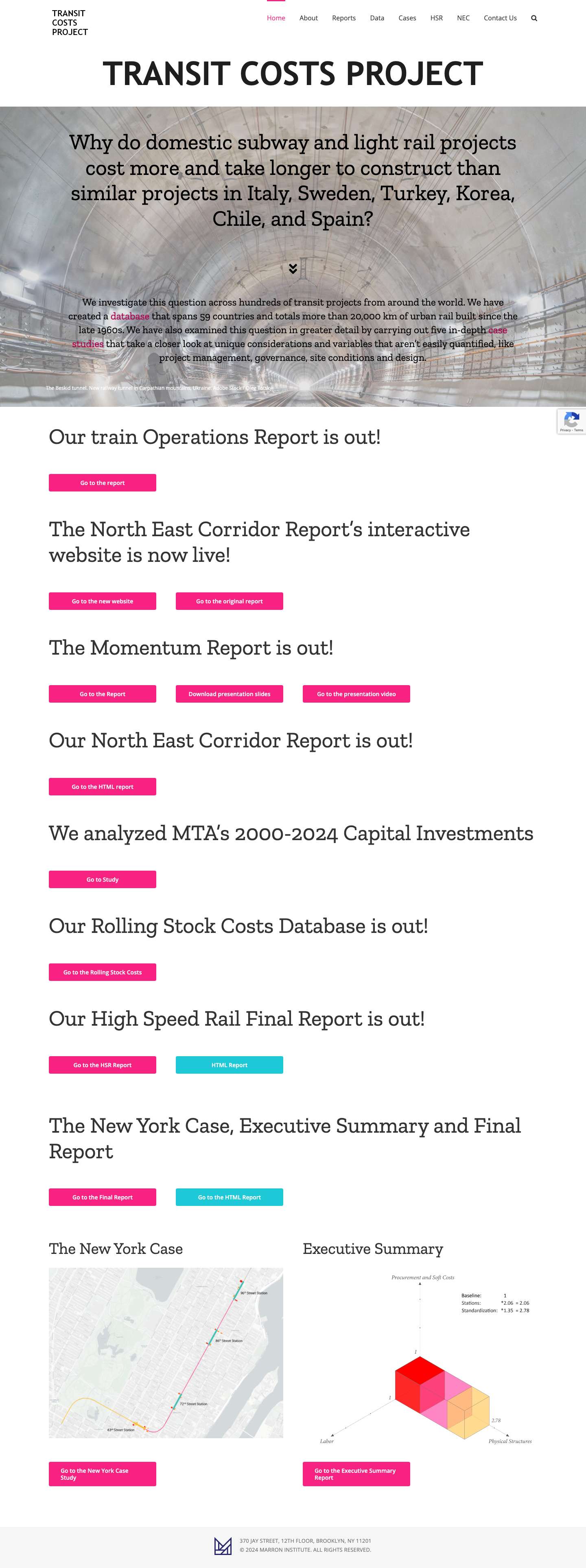 Transit Costs Project – Construction Costs of Urban Rail Projects All Over the World - Full Screenshot